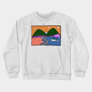 kids drawing mountains Crewneck Sweatshirt